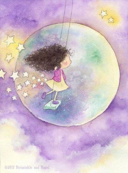 Милые иллюстрации Луна