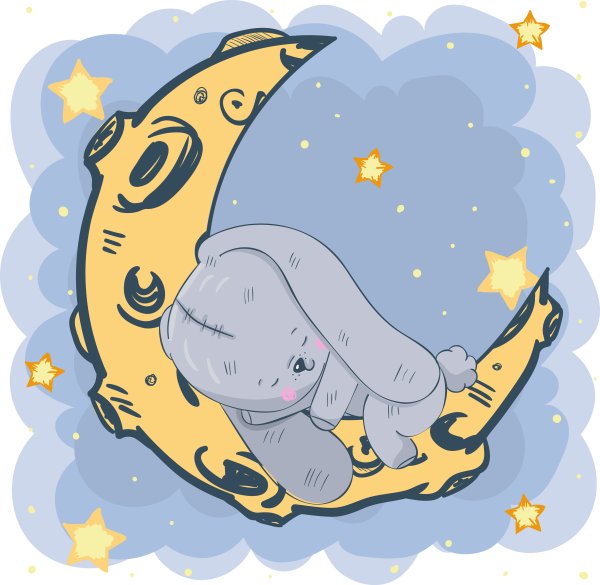 Зайчик спит на Луне