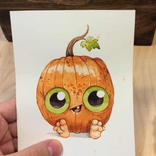 Милые тыквы для срисовки