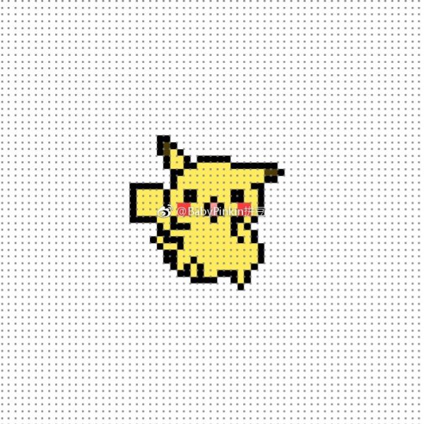 Пикачу по клеткам маленький