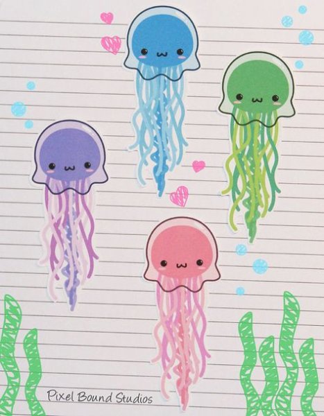 Рисуночки милые медузы
