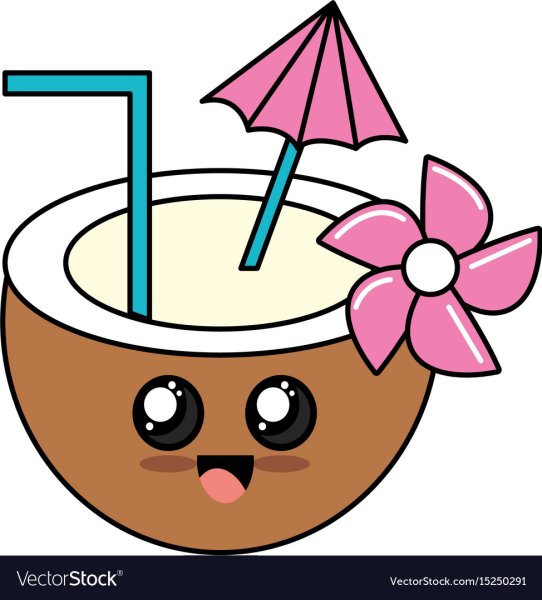 Кокос мультяшный милый