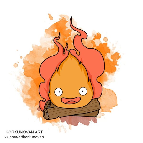 Ходячий замок огонек Кальцифер