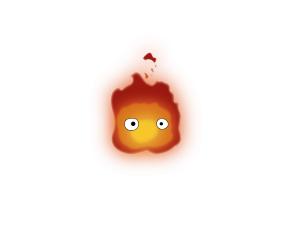 Кальцифер на белом фоне