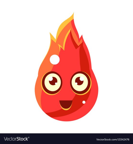 Мультяшный огонь с глазами