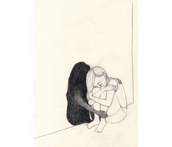 Картинки для срисовки грустные девушки