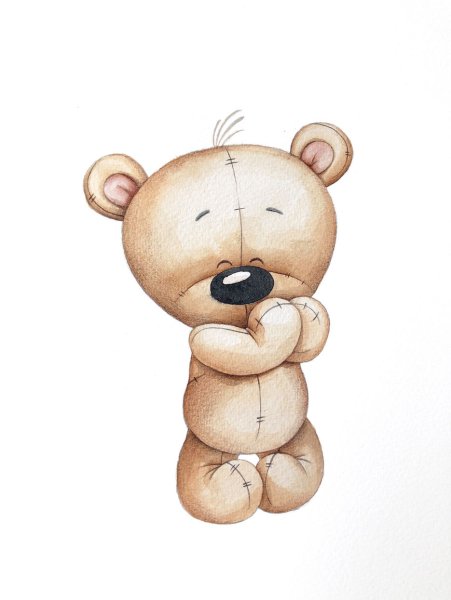 Мишка акварель