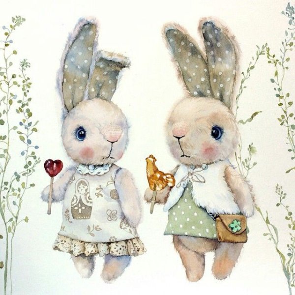 Зайка акварель