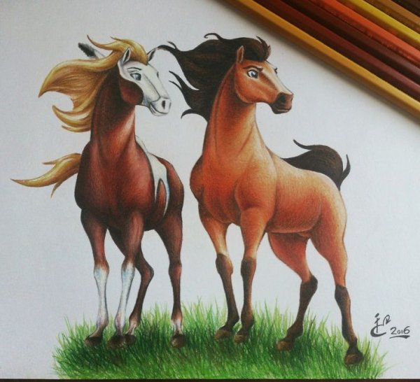 Лошади спирит скетч