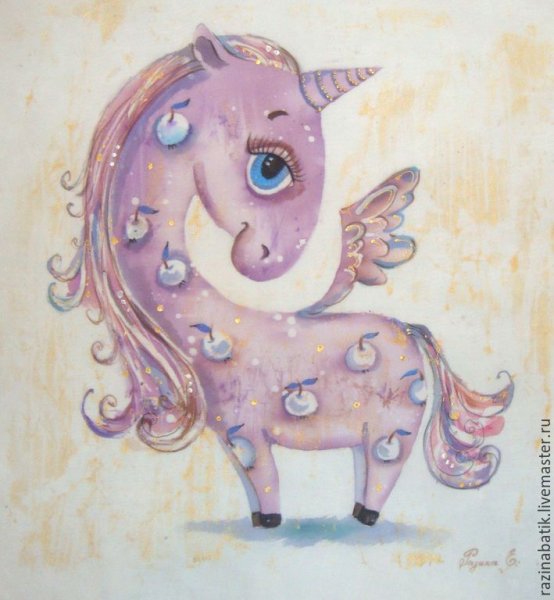 Холодный батик Единорог