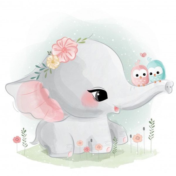 Милый Слоник и зайчик