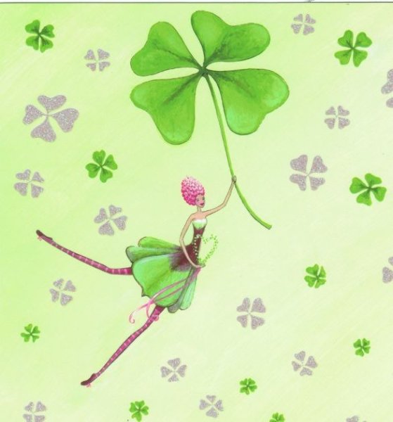 Милая открытка с клевером