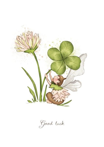 Клевер четырехлистник акварель