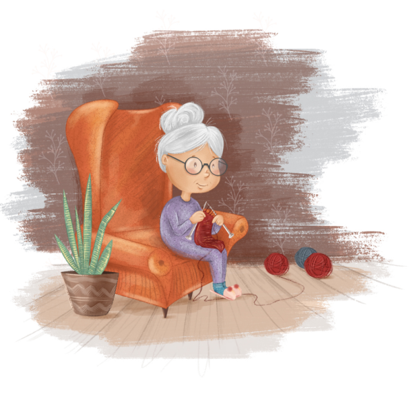 Бабушка милые иллюстрации