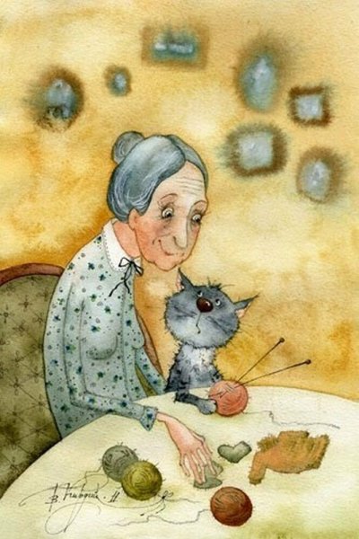 Акварели Виктории Кирдий бабушка