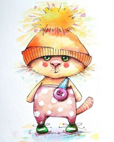 Милые иллюстрации акварелью