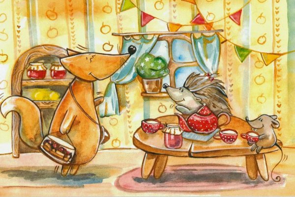 Добрые иллюстрации чаепитие