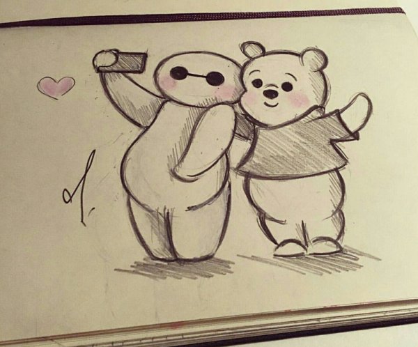 Друзья легкий рисунок