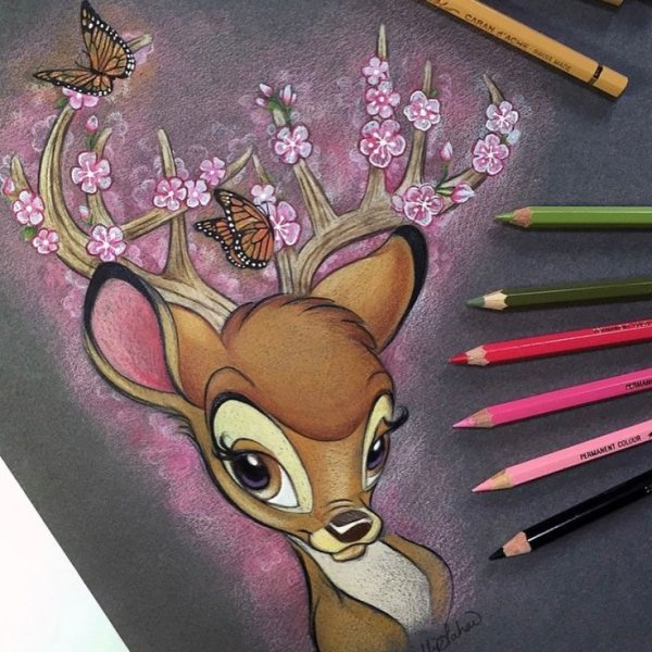 Дисней Бэмби персонаж рисунок .