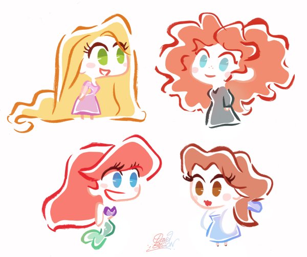 Чиби принцессы Диснея