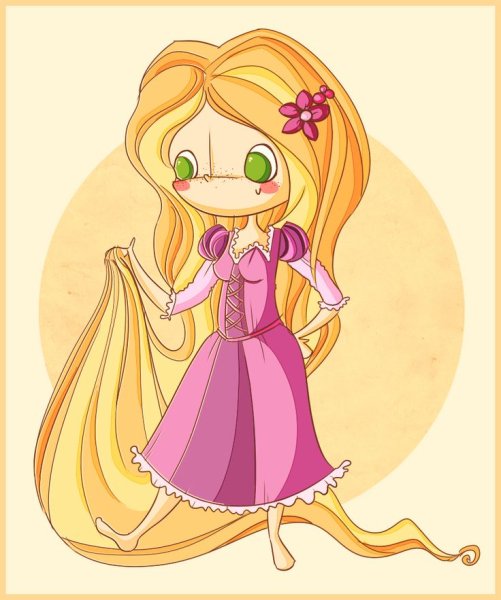 Рисовать принцессу Рапунцель