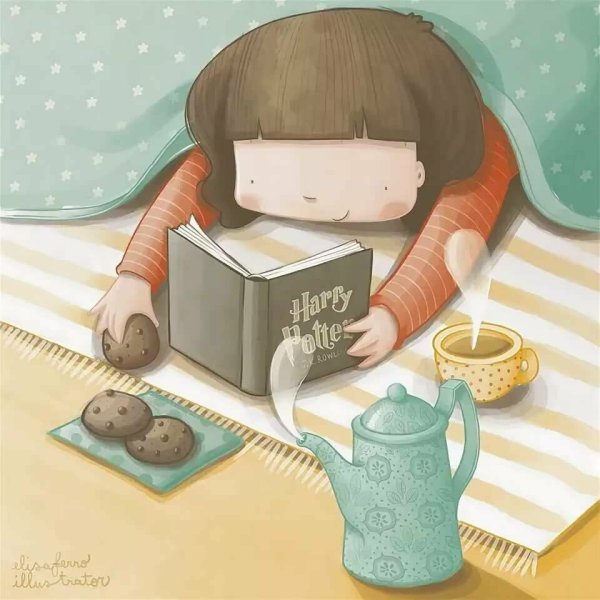 Уютное чтение иллюстрации