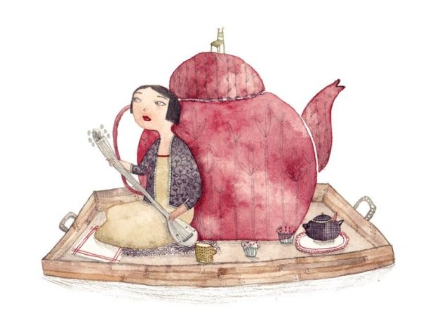 Чаепитие иллюстрации