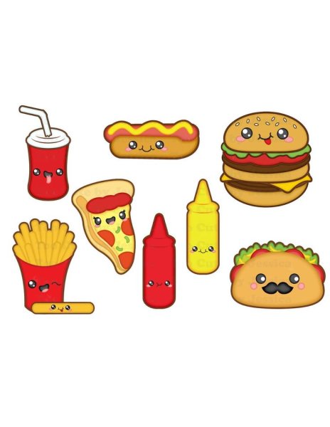 Наклейки фаст фуд