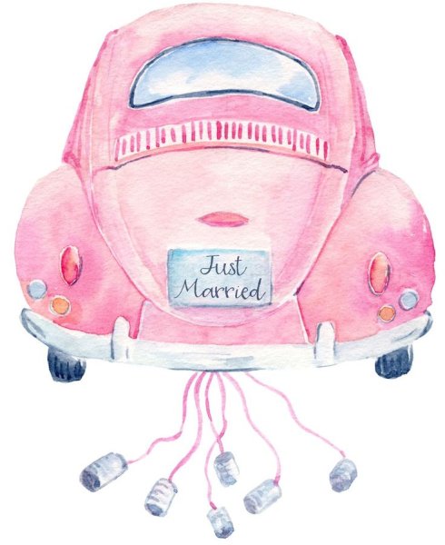 Машинка розовая иллюстрация