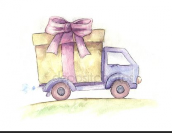 Машина доставки акварелью