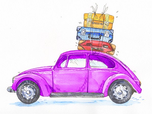 Скетч открытки с машинами