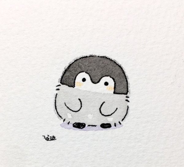 Милые пингвинчики для срисовки