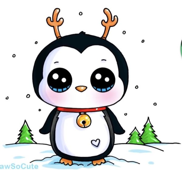 Милые новогодние рисунки для срисовки