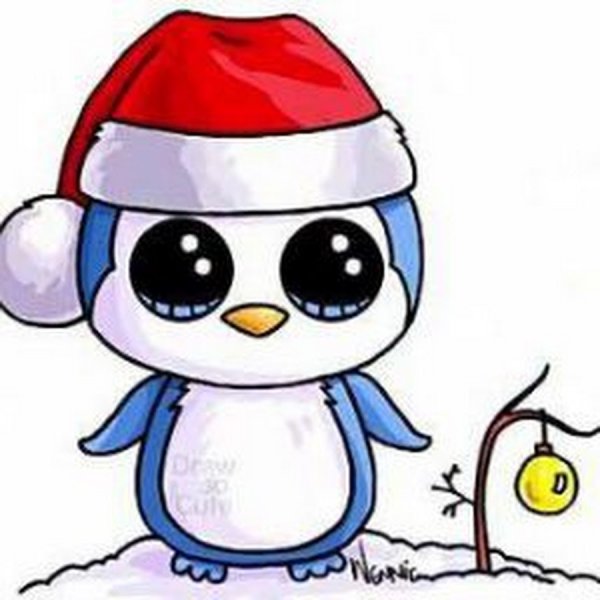 Милый Пингвин для срисовки