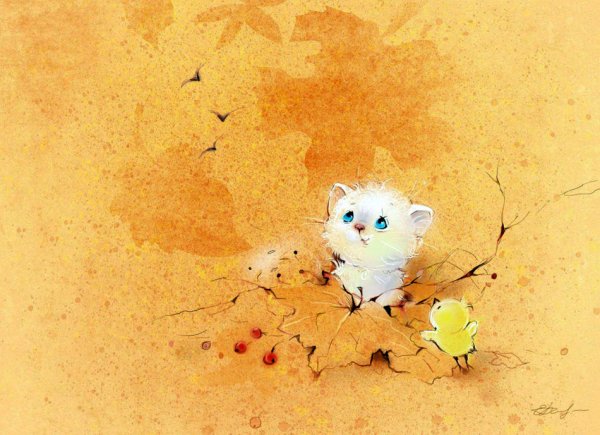 Милые осенние иллюстрации