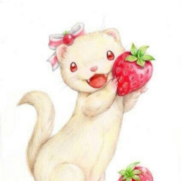 Мультяшные зверушки с фруктами