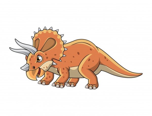 Мультяшный Динозаврик Трицератопс