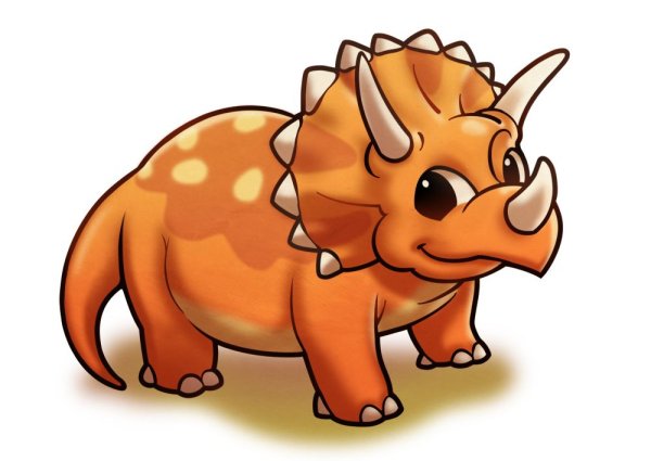 Динозавр Трицератопс мультяшный