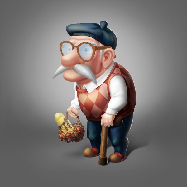 Дедушка мультяшный