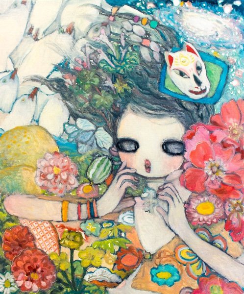 Японская девушка карандашом