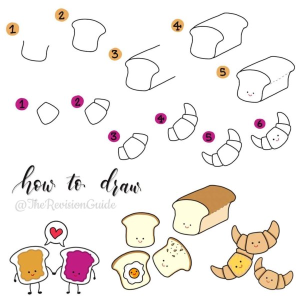Пошаговые милые рисунки
