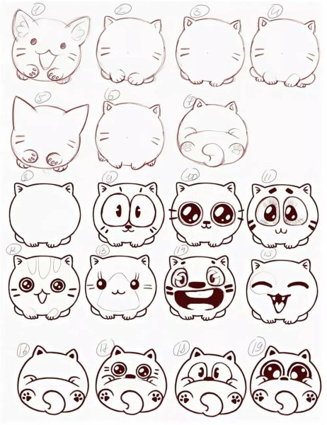Котик срисовка для начинающих
