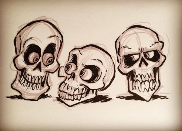 Череп для срисовки легкие