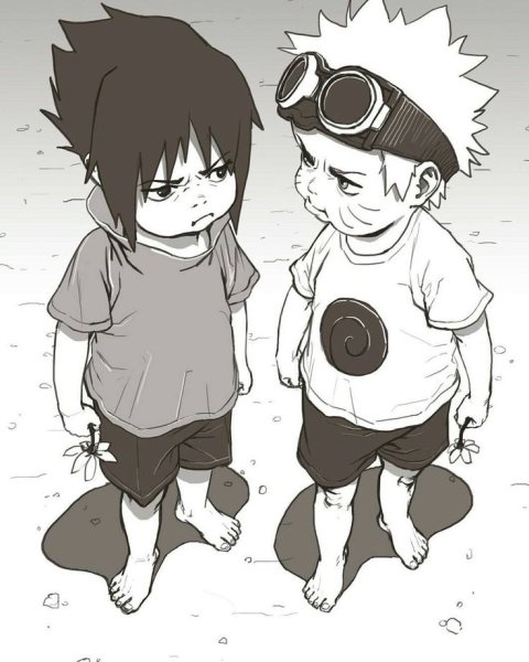 Наруто и Саске в детстве