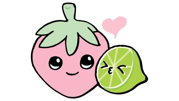 Фрукты рисунки кавай лимон