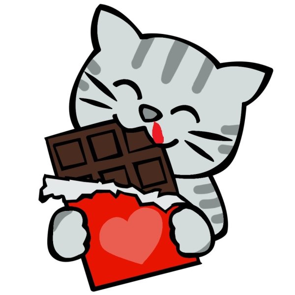 Стикеры кота с шоколадкой