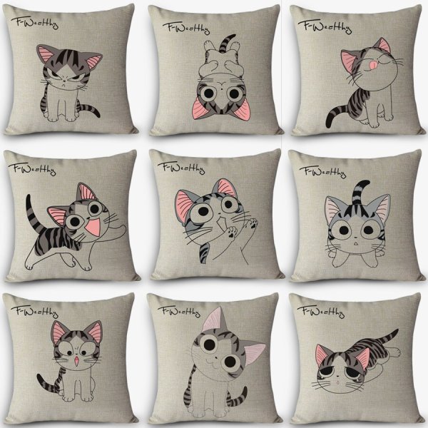 Подушка котик квадратный