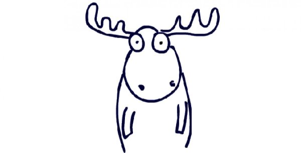 Смешной олень рисунок