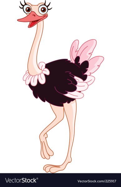 Страус мультяшный