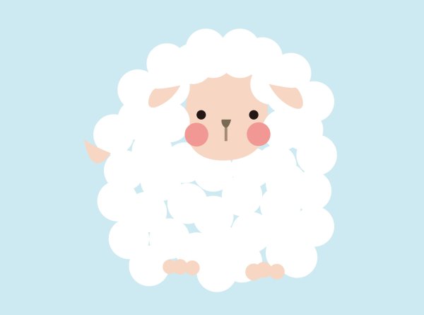 Барашек мультяшный милый